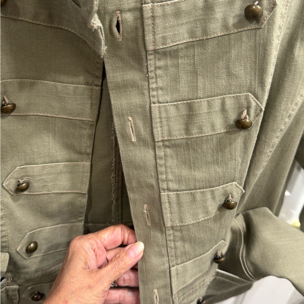 DKNY Jeans Camo Green Military-Style Button Front Jacket Size XL - Picture 7 of 16